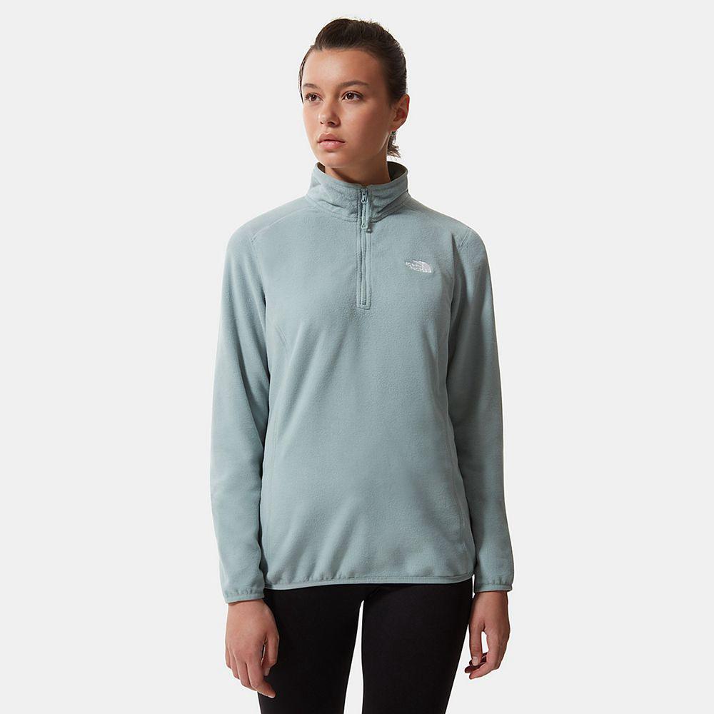 The North Face 100 Glacier Quarter-Zip Γυναικεια Fleece - Ασημι Μπλε (KBYJ61957)